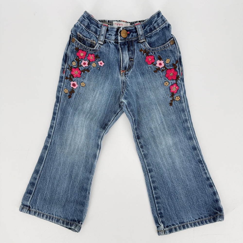 Oshkosh Vintage Girl's Floral Embroidered Jeans 2T